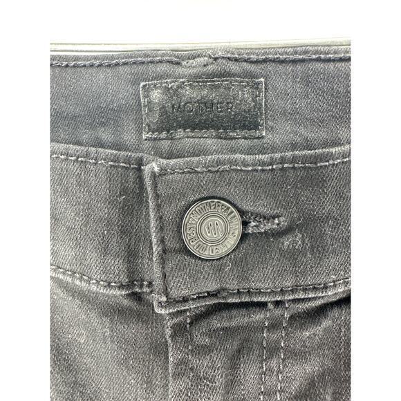 MOTHER Black Ankle Jeans with White Stripes - Picture 5 of 7